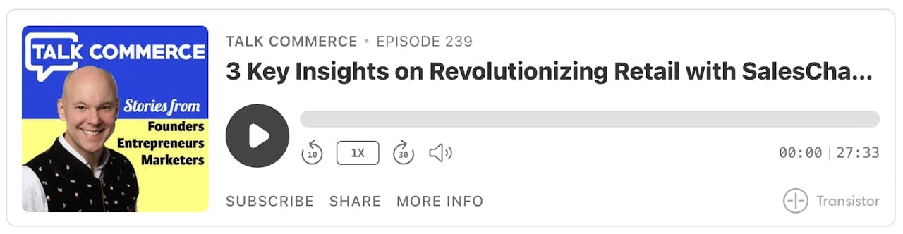 3 key insights on Revolutionizing Retail with SalesChat podcast play button