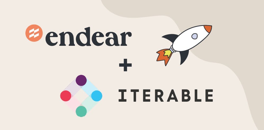 Endear x Iterable with a rocket illustration
