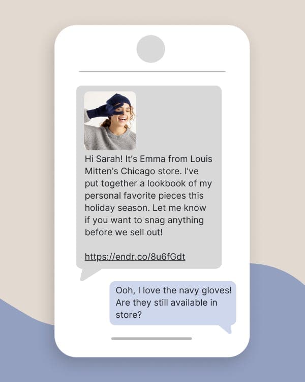 Phone depicting a text conversation