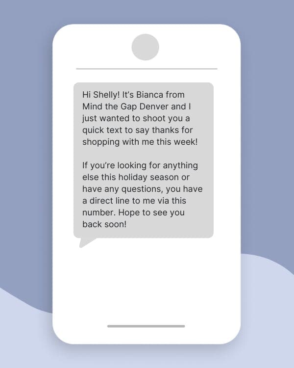 A phone depicting a text conversation