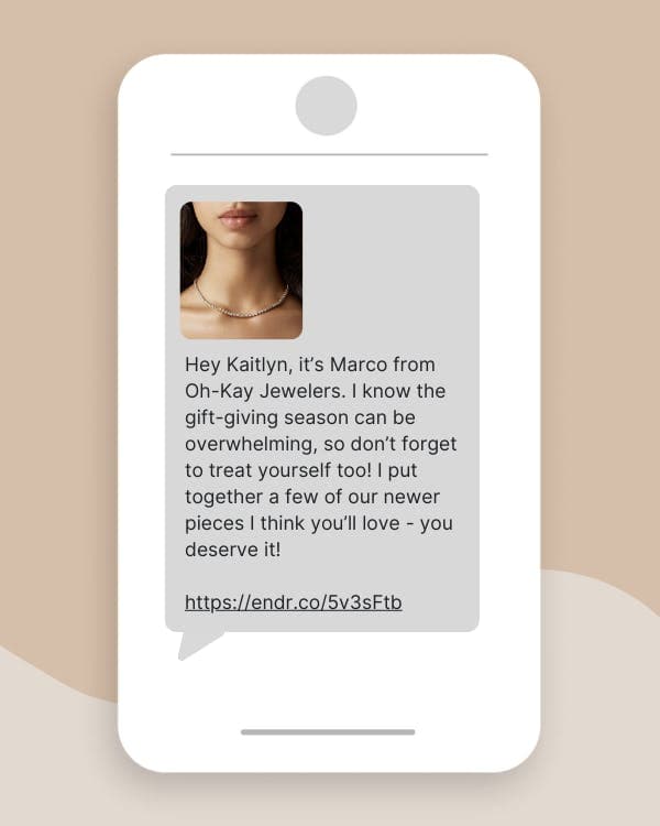 A phone depicting a text conversation