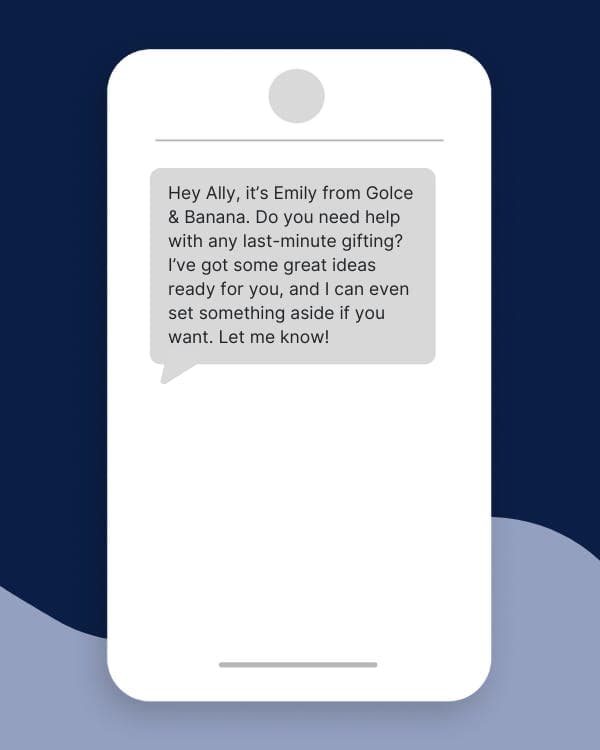 A phone depicting a text conversation