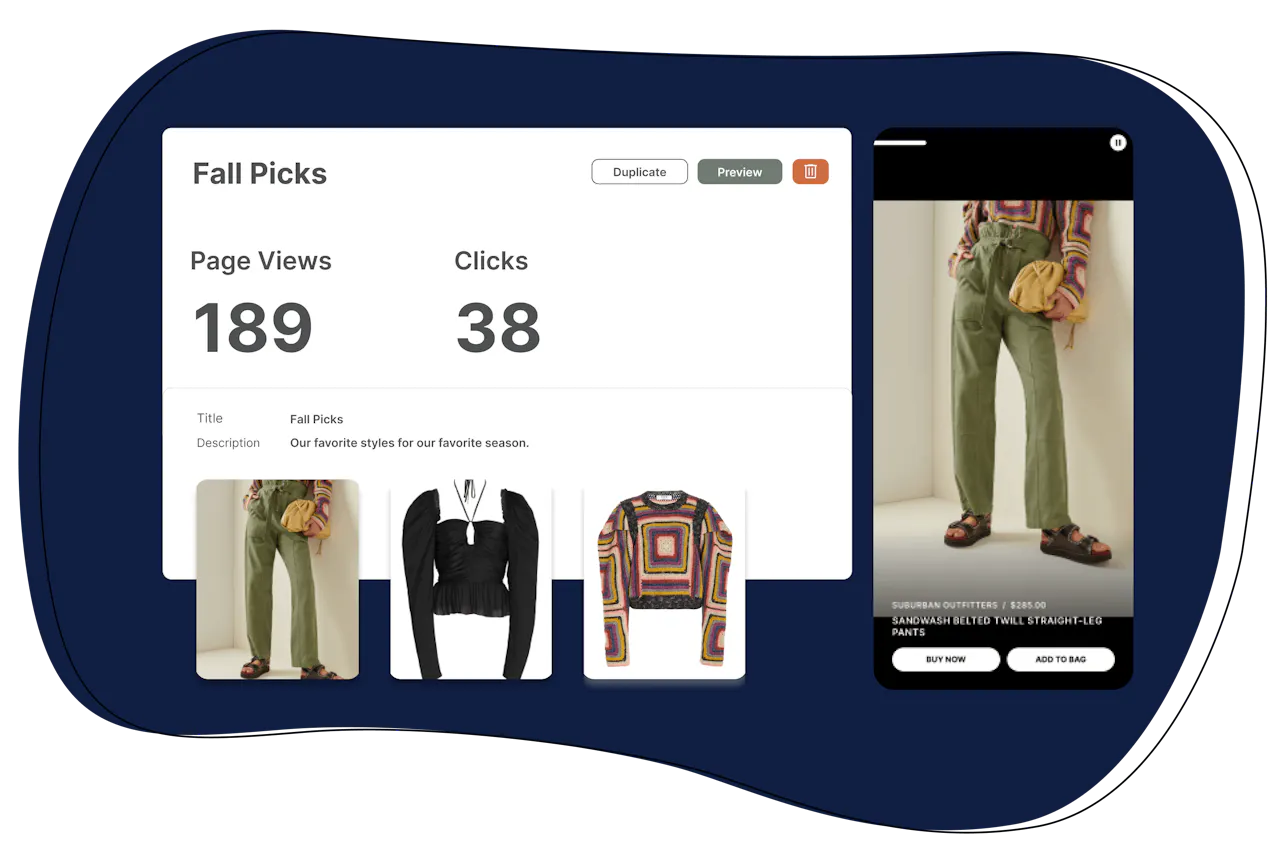 Creating and tracking a Shoppable Story from Endear