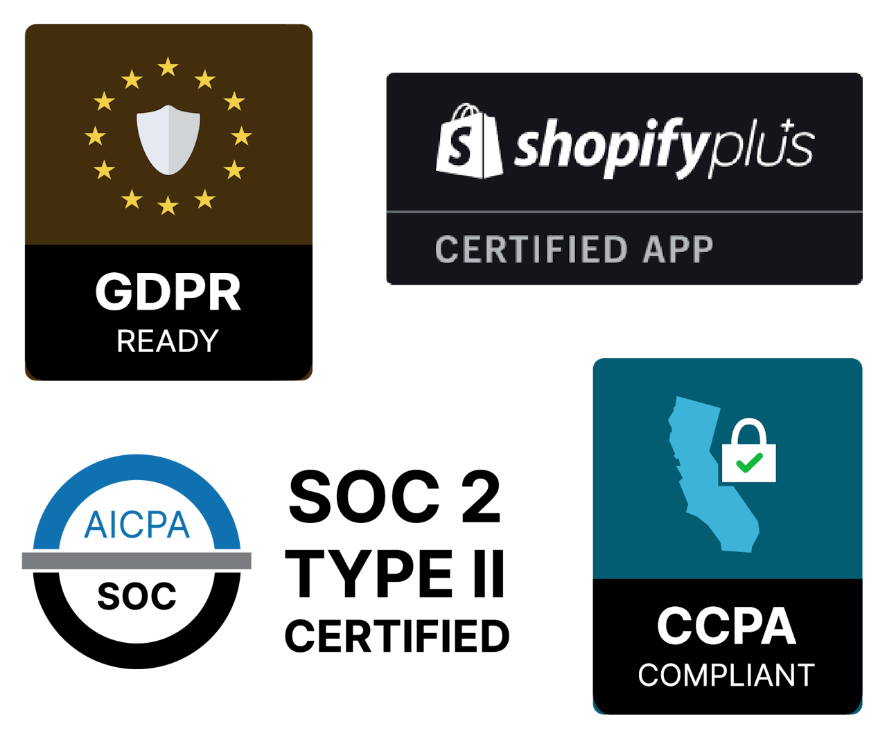 Endear is Shopify Plus certified as well as GDPR, CCPA, and SOC2 compliant