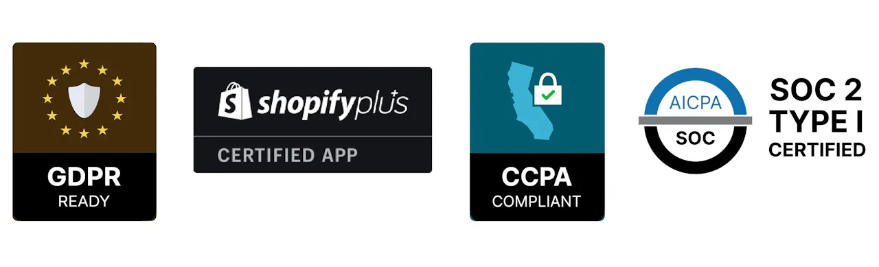 Endear is Shopify Plus certified as well as GDPR, CCPA, and SOC2 compliant