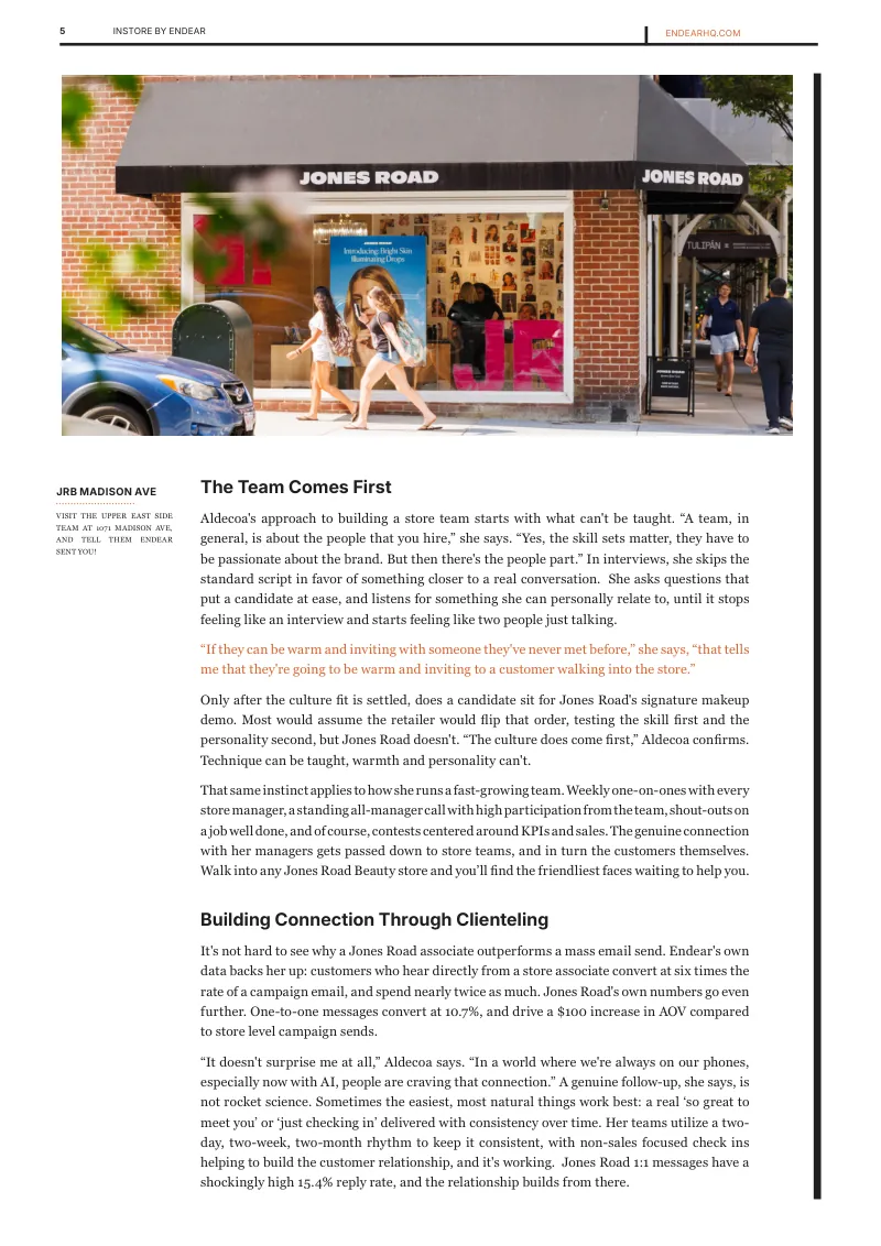 The team comes first — how Jones Road hires. Page 6 of 28.