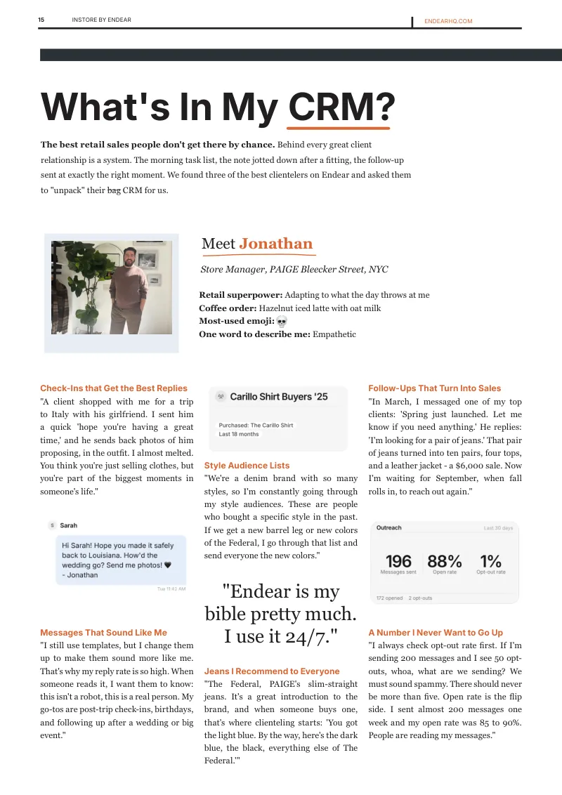 What's in My CRM? — Jonathan, PAIGE Bleecker Street. Page 16 of 28.