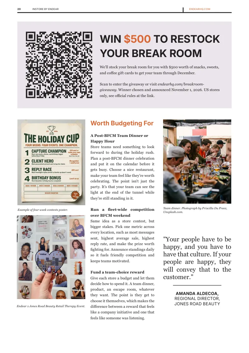 Worth budgeting for — celebrating the team after BFCM. Page 21 of 28.